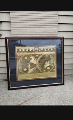 VINTAGE WORLD BLAEU MAP - FOIL ARTWORK 30"×26"