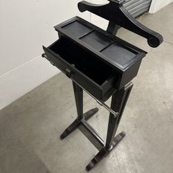 Wood Valet Stand with Drawer – Men’s Clothes / Suit Stand