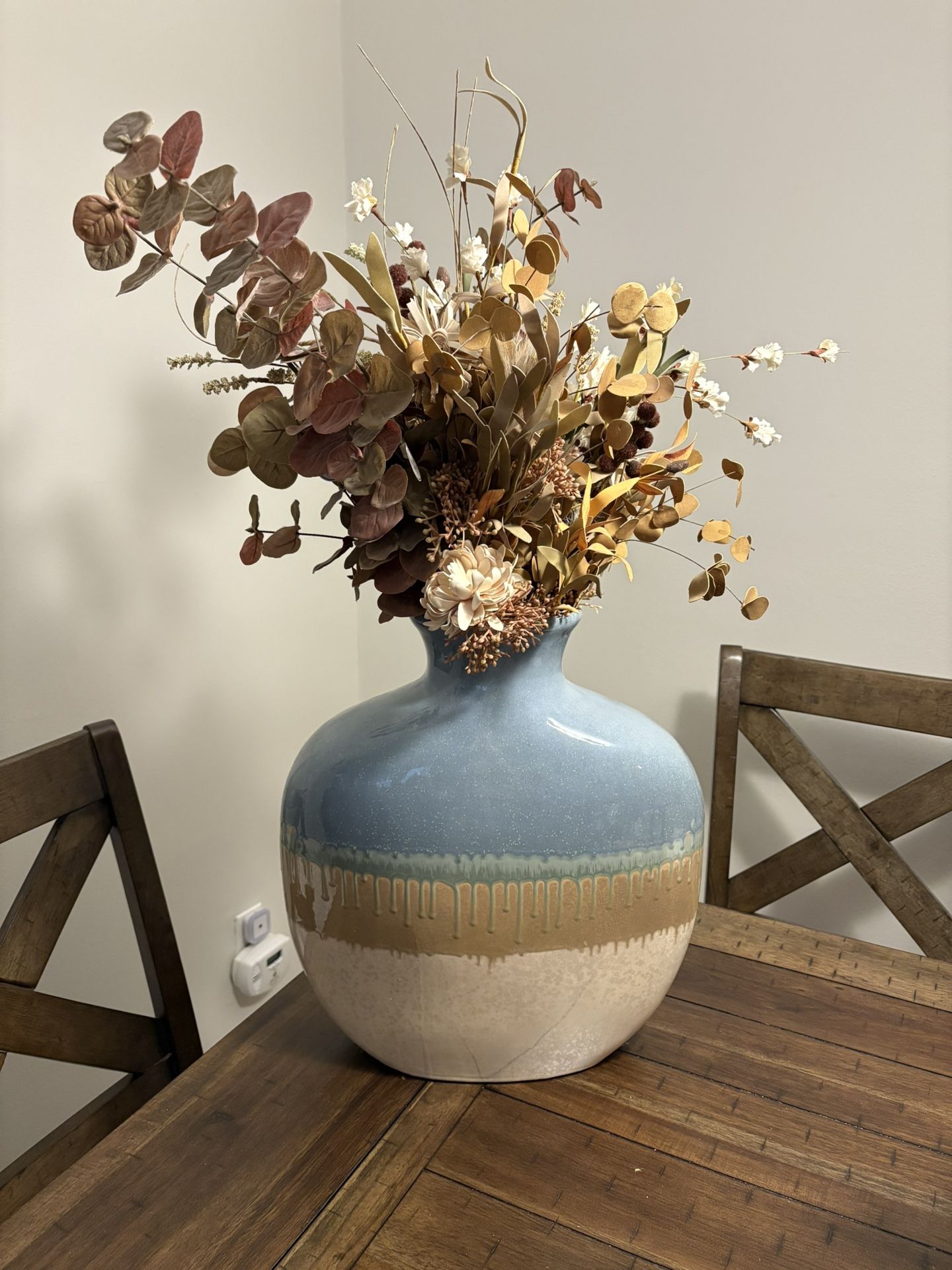 Large Vase With Dried Floral Arrangement