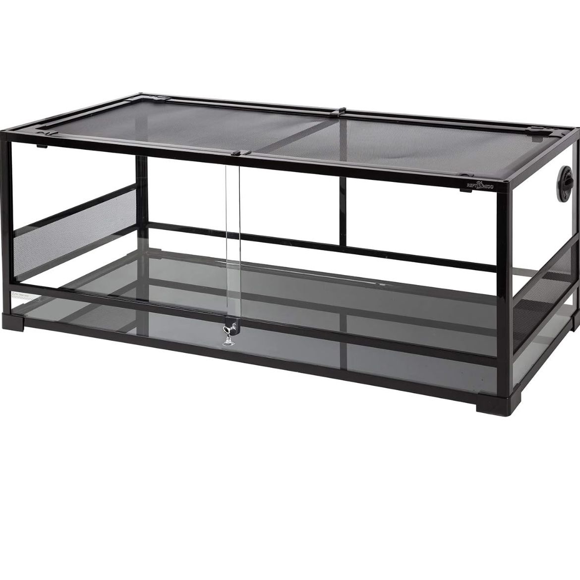 REPTI ZOO 67Gallon Reptile Large Terrarium Upgrade Glass Front Opening Tank Sliding Door with Screen Ventilation Reptile Terrarium  48" x 18" x 18”