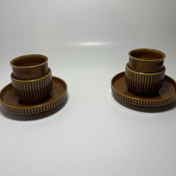 Vintage Italian 1960s Tognana espresso set of cups and matching saucers.