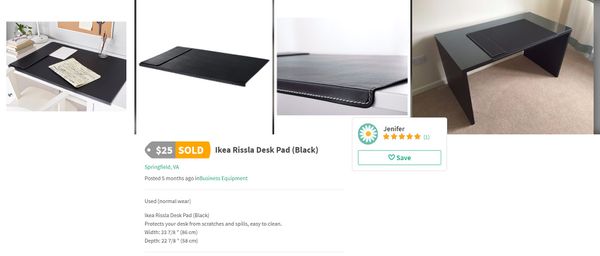 Sale For Move Ikea Rissla Desk Pad Black For Sale In Los Angeles