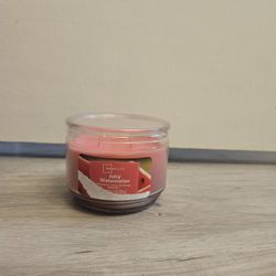 Mainstays 3-Wick Glass Jar Candle, Juicy Watermelon, Pink, 11.5 oz