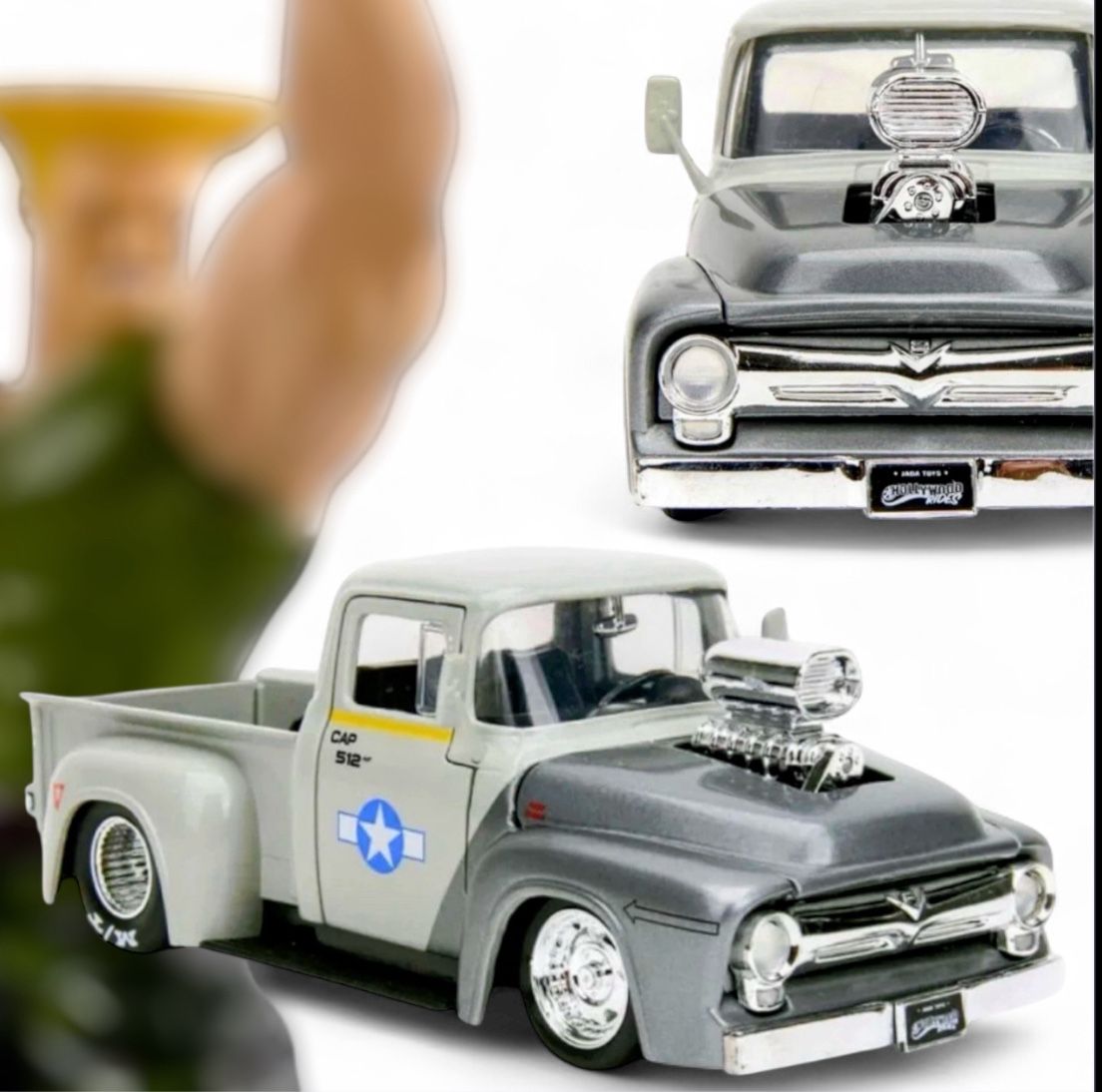 Street Fighter Guile & 1956 Ford F-100 Diecast Jada Toys 1:24 Hollywood Rides