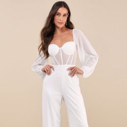 Lulu’s White bustier Jumpsuit