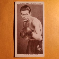 EX+ Authentic 1938 Churchman's Cigarettes Arthur Danahar Boxing Tobacco Card #10