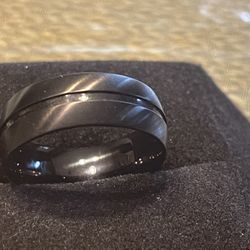 Black Titanium Mens Wedding Ring