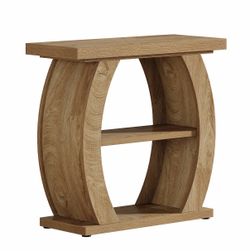 Narrow End Table, 2-Tier Farmhouse Side Table with Curved Frame
