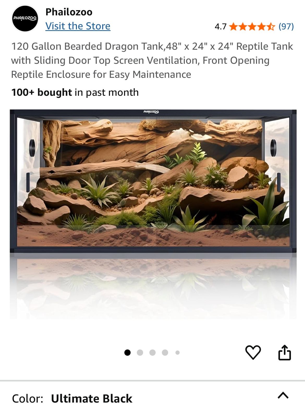 120 Gallon Reptile Enclosure - New
