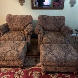 Quality Made and Comfortable  Chairs and Ottoman Set $250