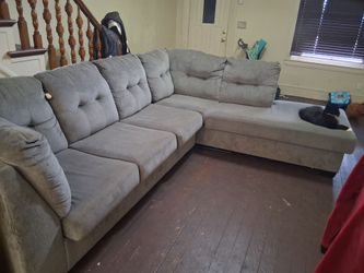 Gray Microfiber Sectional