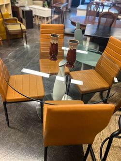 Porada Glass Table With White Base