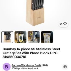 Bombay 14 piece SS Stainless Steel Cutlery Set With Wood Block