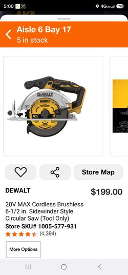 DEWALT 20V MAX Cordless Brushless Circular Saw