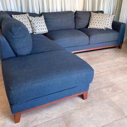 Dark Blue Living Spaces Amherst Sectional Sofa & Chaise  