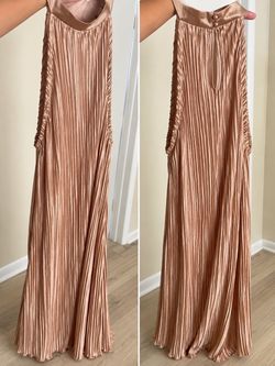 Champagne Rose Gold Pleated Maxi Dress – $35 ✨