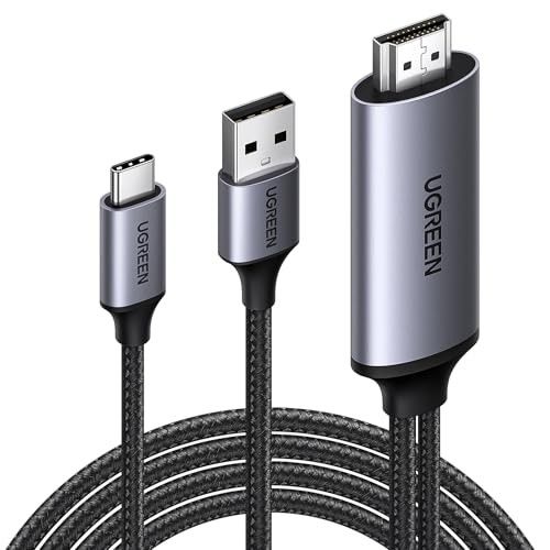 UGREEN Active HDMI to USB C Adapter Cable with USB Power 4K@60Hz Unidirectional HDMI to Thunderbolt 6.6FT Compatible Switch, PS5, SteamDeck, Laptop to