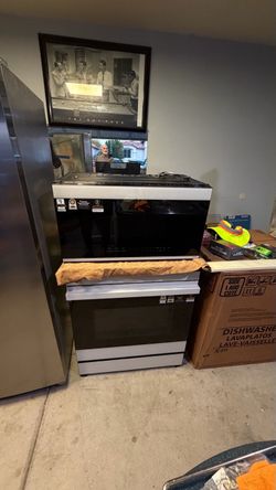 White and Black Electric Range Oven