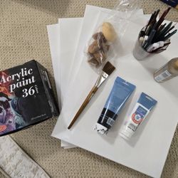 Painting Tools And Canvas