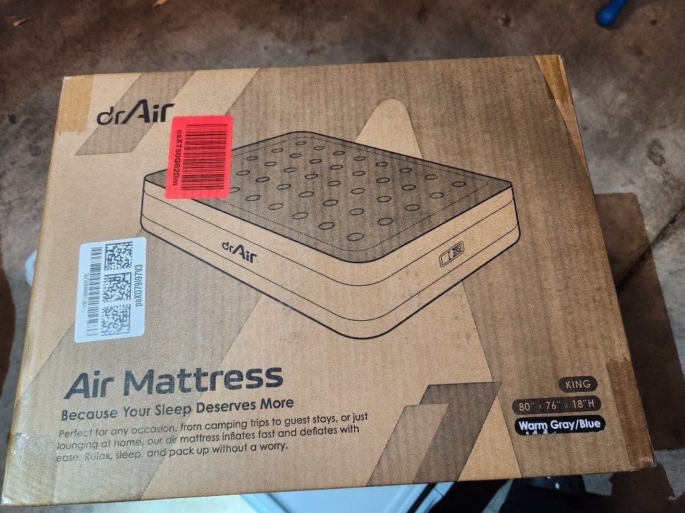Dr. Air King Size Air Mattress With Velvety Top