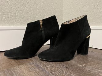 KATE SPADE New York Women's Black Suede Leather Side Zip Heeled Bootie Size 7
