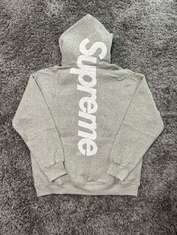 Supreme Grey Satin Applique Hoodie Size Large