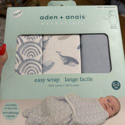 Aden + Anais Easy Swaddle 3-Pack (0–3 Months) – NEW in Box