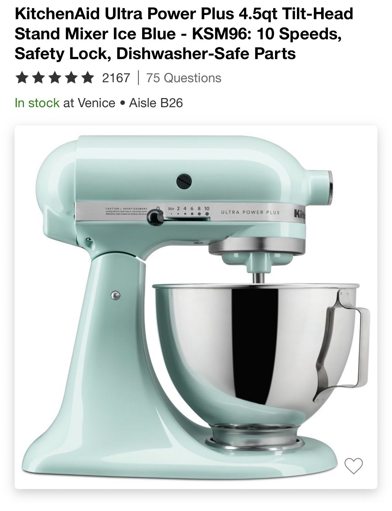 New Tilt-Head KitchenAid Mixer