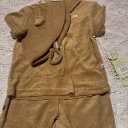 Nwt Baby Boy 3 Piece  Bearpaw Fleece Brown 18 Month Outfit 