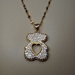 Dije De Osito Con Cadena Oro Laminado 14K De Alta Calidad 25$.. Bear Necklace With Chain 14K Gold Laminated