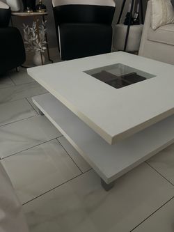 White square table