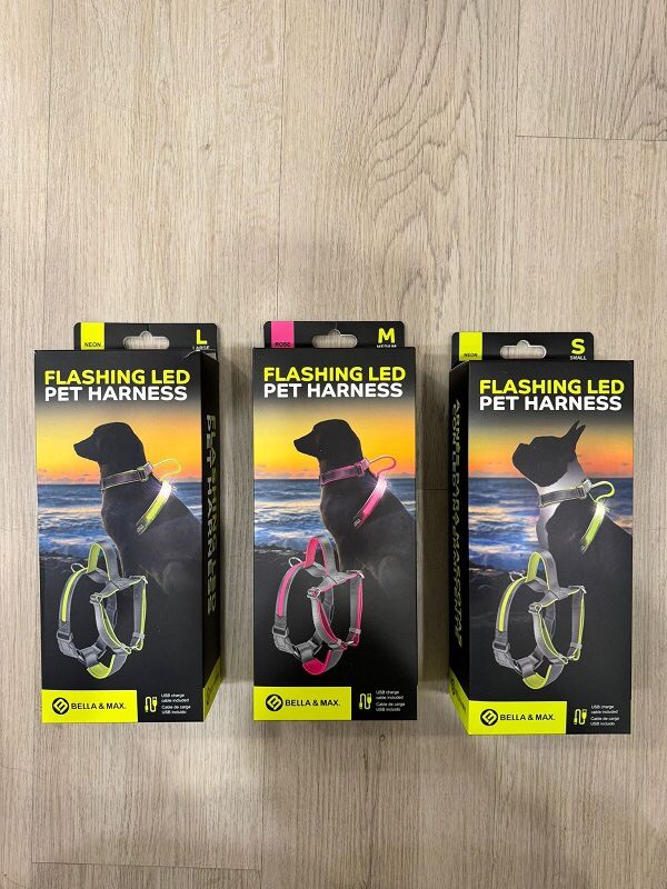 NEW LED Light Up Dog Harness Rechargeable Pet Collar