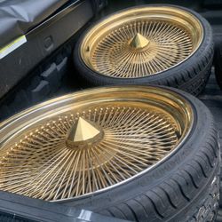 24” All Gold Spokes W/ New Tires