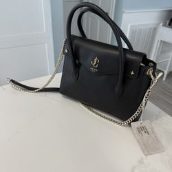 Jimmy Choo JC Lady Ba OGLR 028 Black Leather Gold Accents