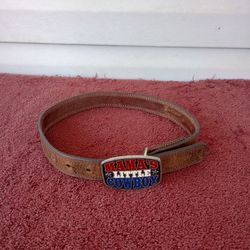 ARIAT A1305802 BOYS LEATHER BROWN BELT with Montana silver smiths buckle