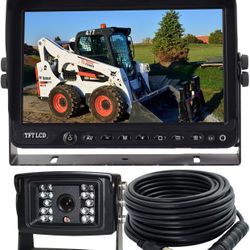 AHD 720P 7" Reverse Rear View Backup Camera System, Camera with Night Vision Waterproof IP69K Vibration-Proof 10G for Tractor/Truck/Bus/Motorhome/Exca