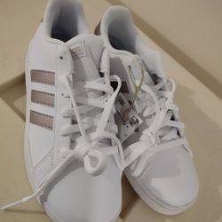 Adidas Child Size 2.5 New Tags White Tennis Shoes
