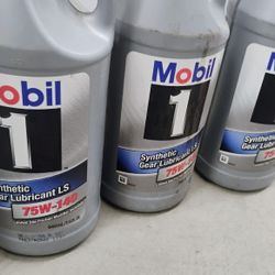 3x Mobil 1 75W-140 Synthetic Gear Oil 1 Quart