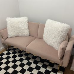 Blush Pink Sofa/Bed