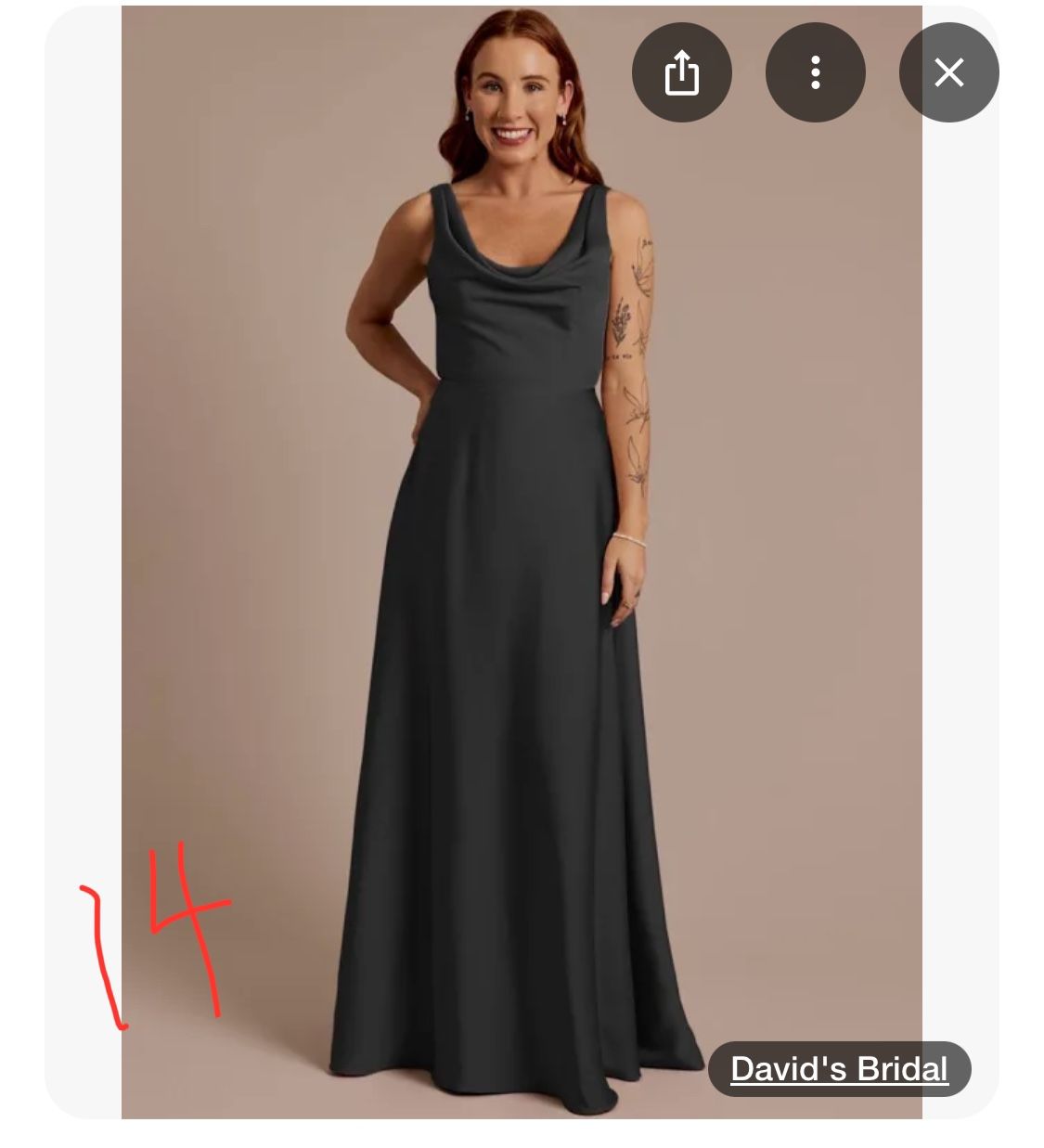 Black Formal Dress, Prom, Bridesmaid Size 14