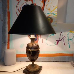 Vintage Lamp Brass Marble 