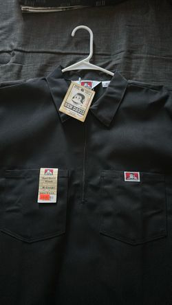 Brand new ben Davis black short sleeve zip up shirt