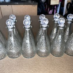 Vintage Glass Bottles Set Of 12