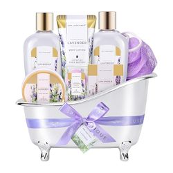 Spa Gifts for Women - Spa Luxetique Gift Baskets for Women, 8 Pcs Lavender Bath Sets for Women Gift with Bubble Bath, Lotion Gift Set, Birthday Gifts 