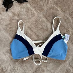 Multicolored blue swim top (reversible) size Small