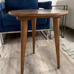 Mid Century Round Wooden Side Table