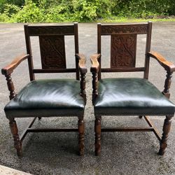 Oak Carved Chairs