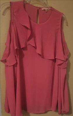 Pink Cut Out Sleeve Top