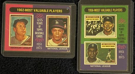 Mickey Mantle 1975 Topps MVP Card Lot – Yankees & Dodgers