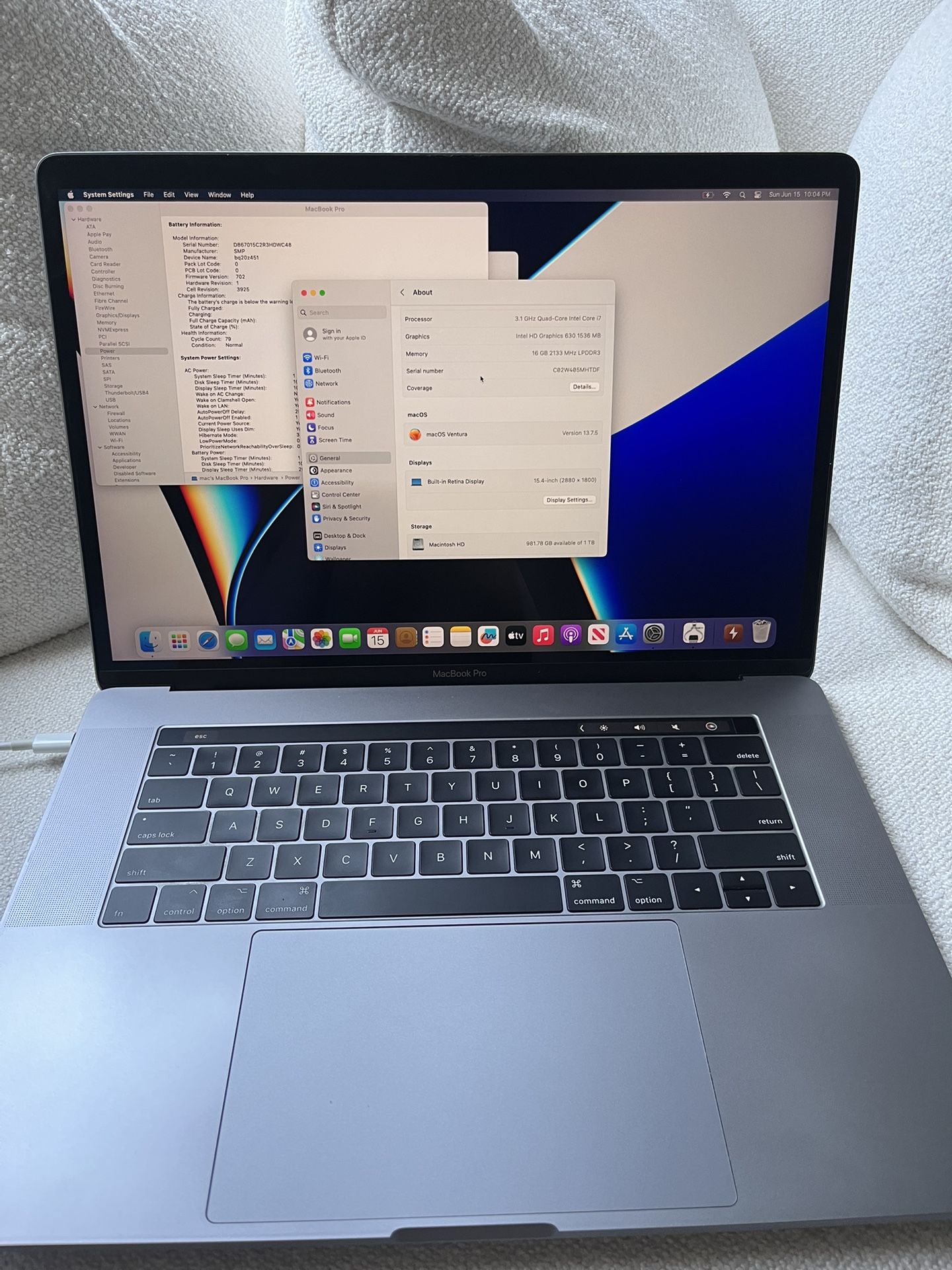 Apple MacBook Pro Retina 2017 i7 3.1ghz Quad Core 16gb RAM 1 TERABYTE SSD 